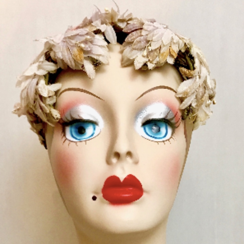 50s Ladies Chiffon and Velvet Band Hat  VS3223